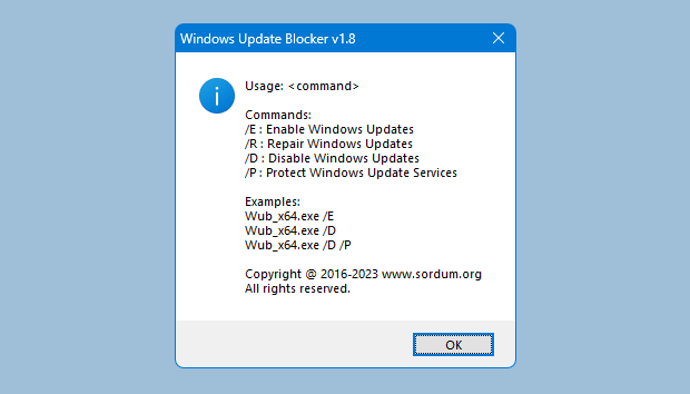 Windows Update Blocker menu and automation options